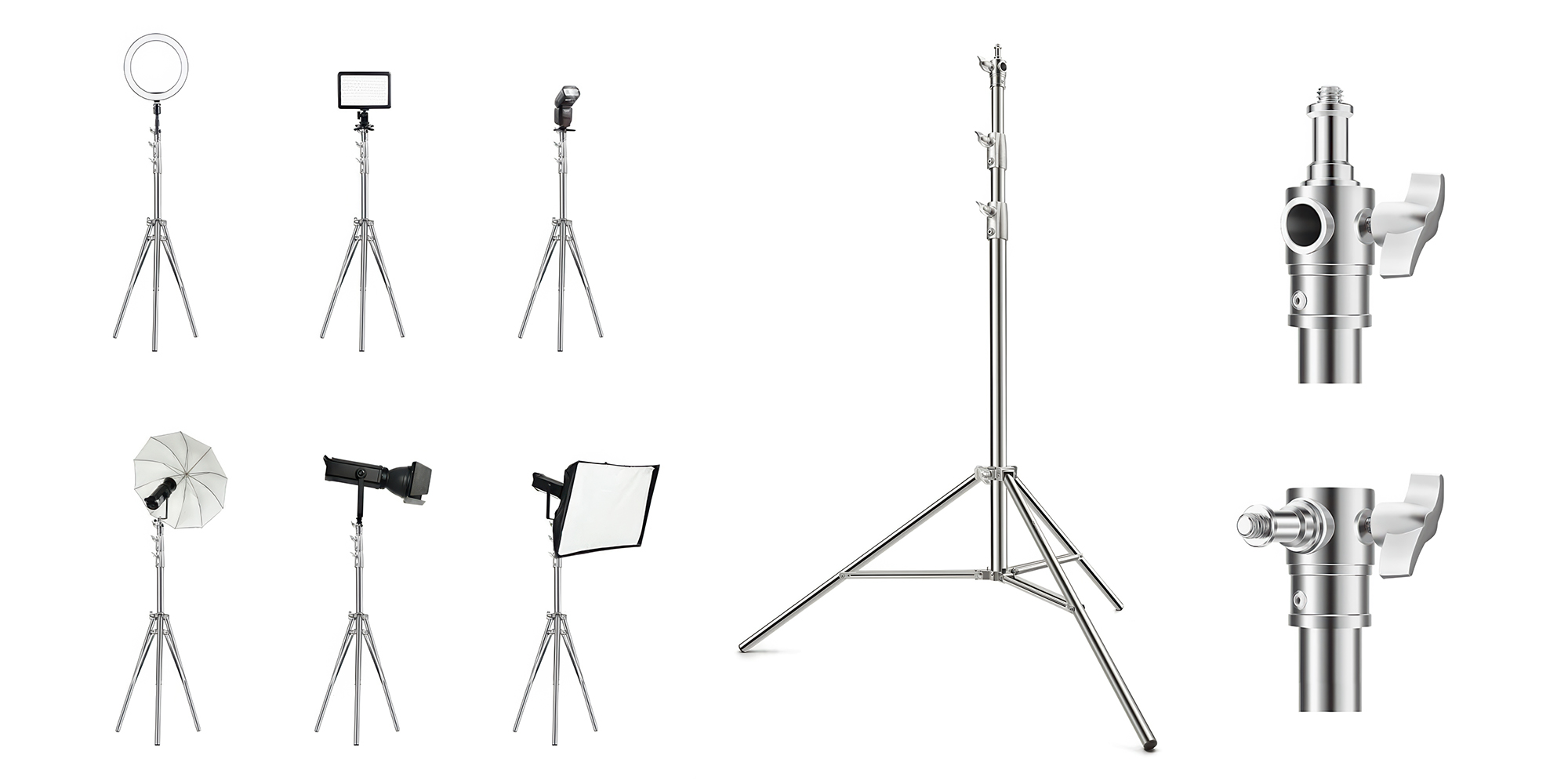 Statyw oświetleniowy K&F Concept KF34.044 - 280 cm - Odporna konstrukcja ze stali nierdzewnej